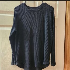 American Eagle Waffle Knit Black Sweater